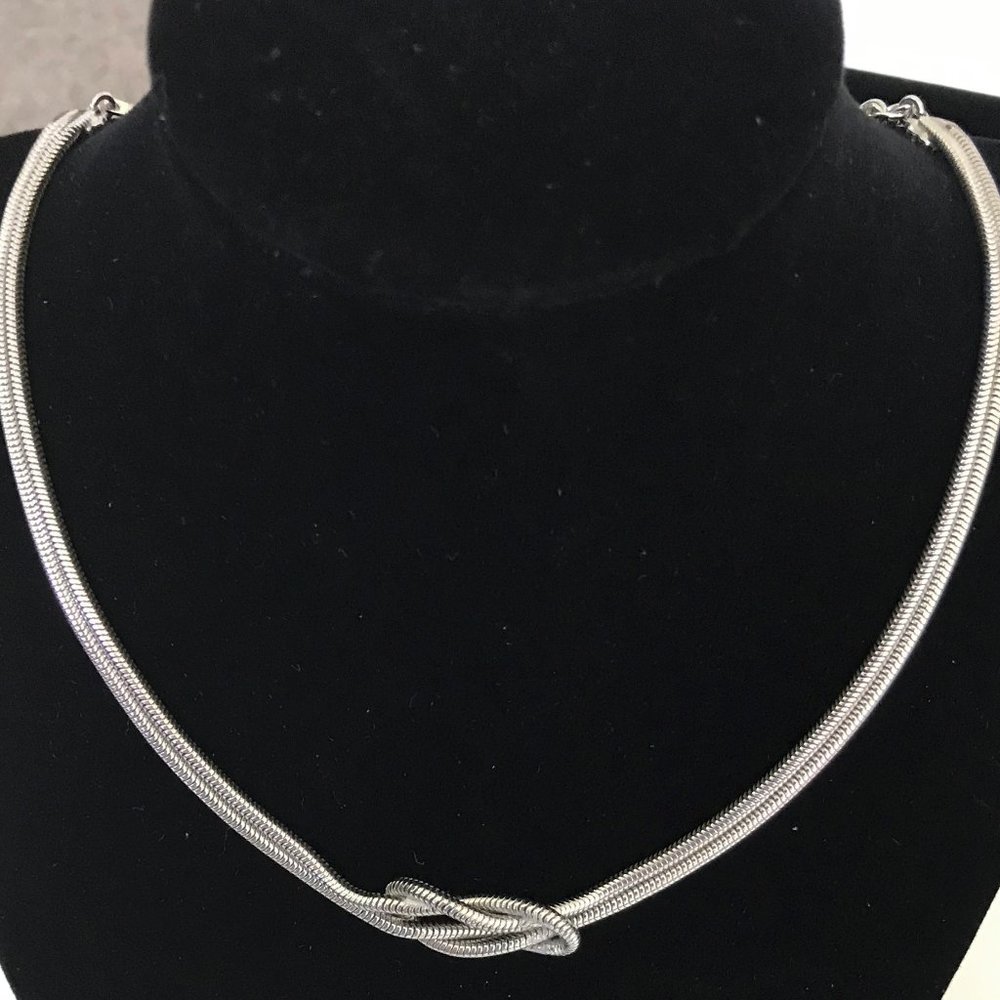 Silver Knot Snake Chain Necklace